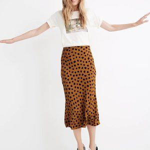 Madewell Midi Slip Skirt in Painted Spots - Size 0